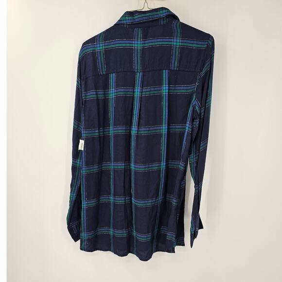 OLD NAVY Plaid Long Sleeve Button Down Tunic Top Womens Size Medium M *NWT - Picture 5 of 6
